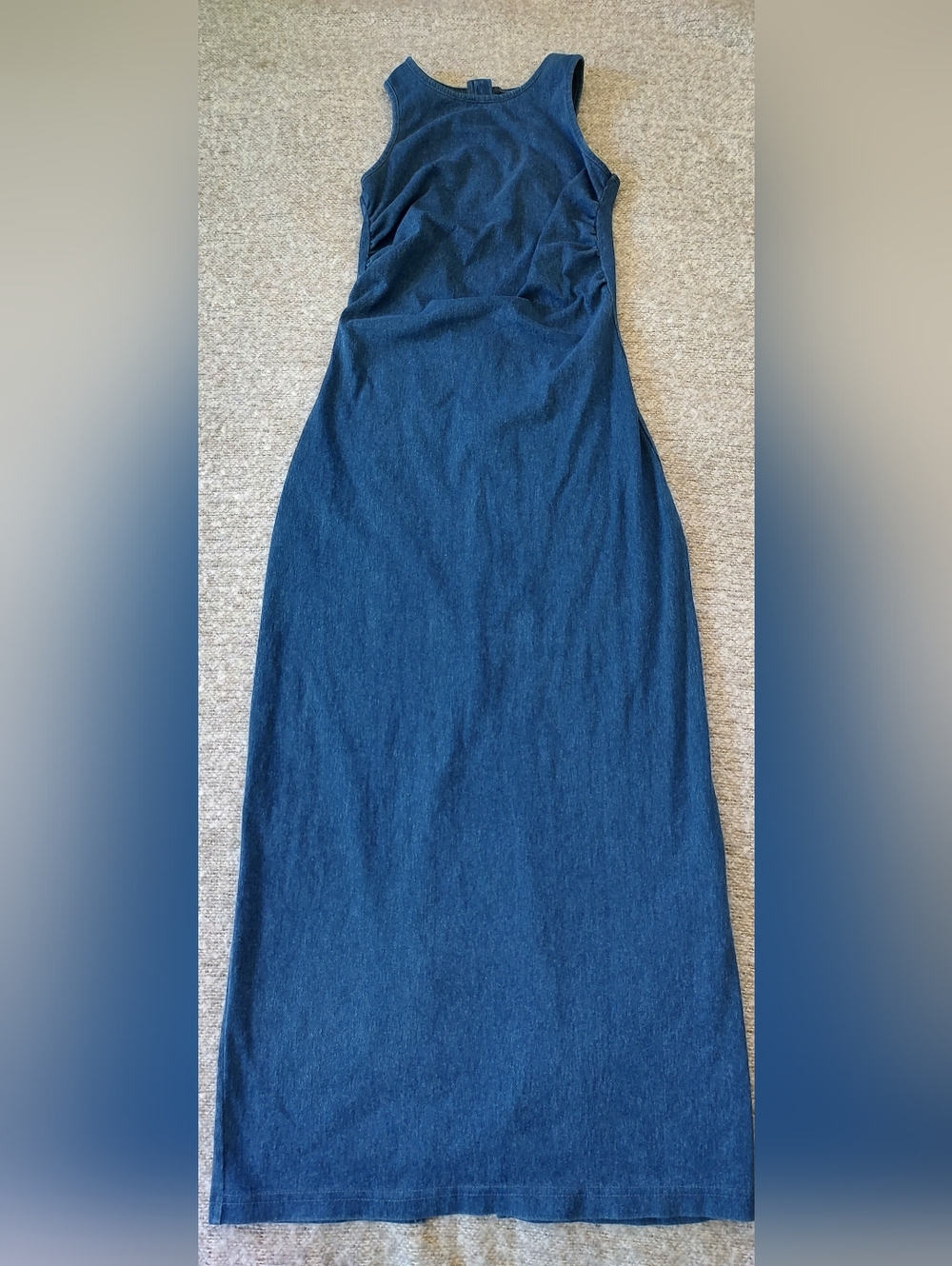 Shein Sleeveless Long Denim Maxi Dress Blue Bodycon XS